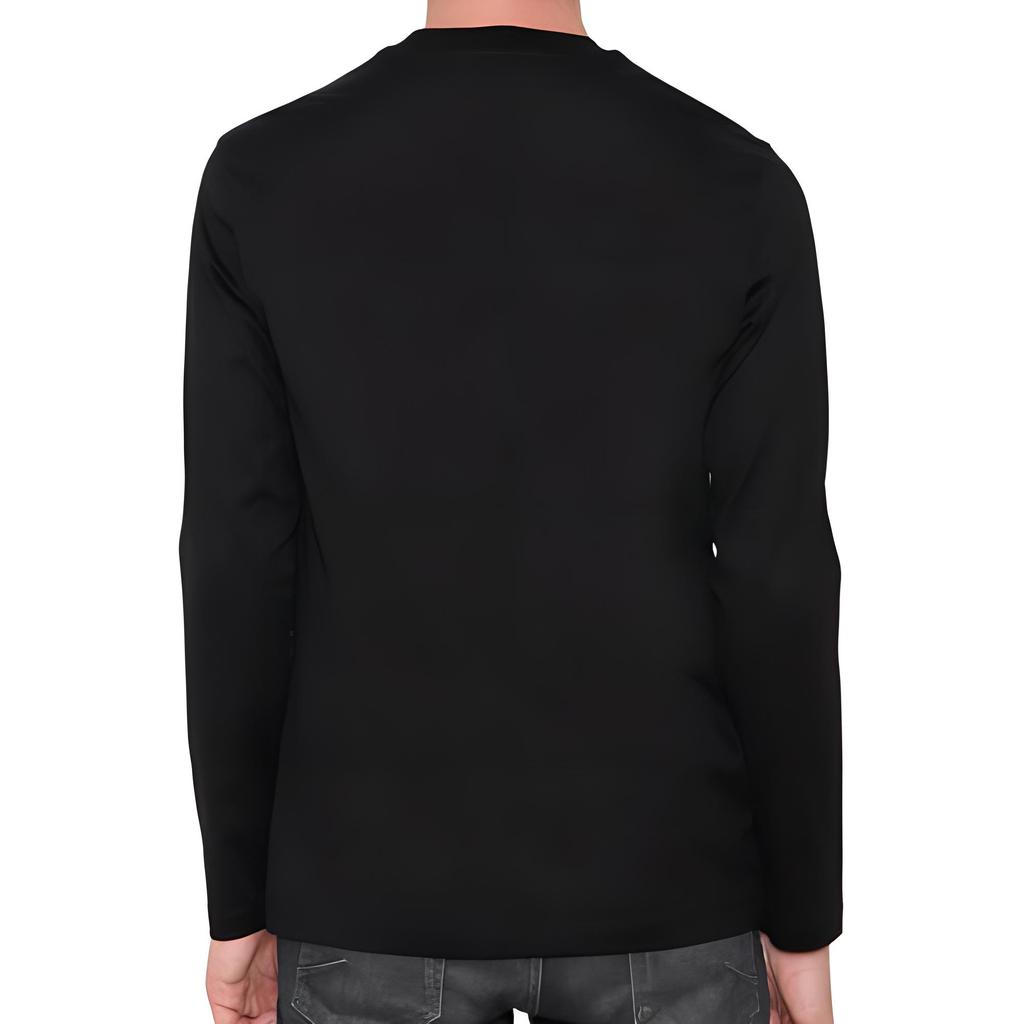Emporio Armani Однотонная футболка с длинным рукавом Мужские топы Черный 8N1TD7-1JGYZ-0022