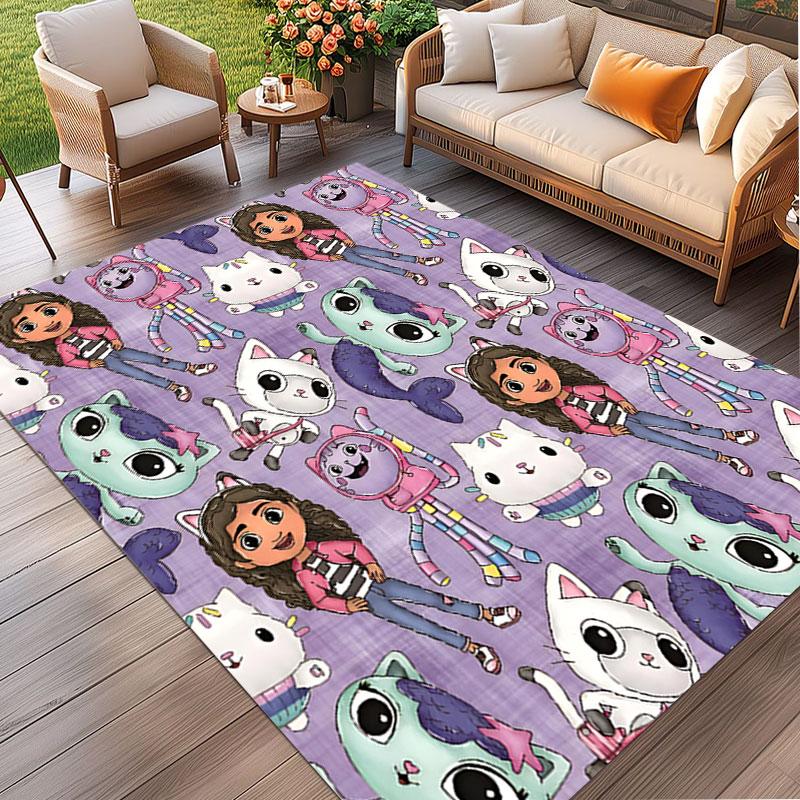 Gabby's Dollhouse Print Rug, Washable Floor Carpet, For Entryway Dorm Laundry Room Office Study, Home Decor Birthday Christmas Gift