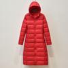 Womens Lightweight Hooded Down Coat Mid-Length Slim Fit Knee-Length Winter Jacket Daily Wear