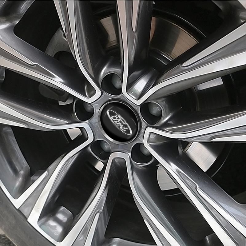 Комплект из 4 черных 56-мм колпаков ступицы колеса с эмблемой Ford для различных моделей