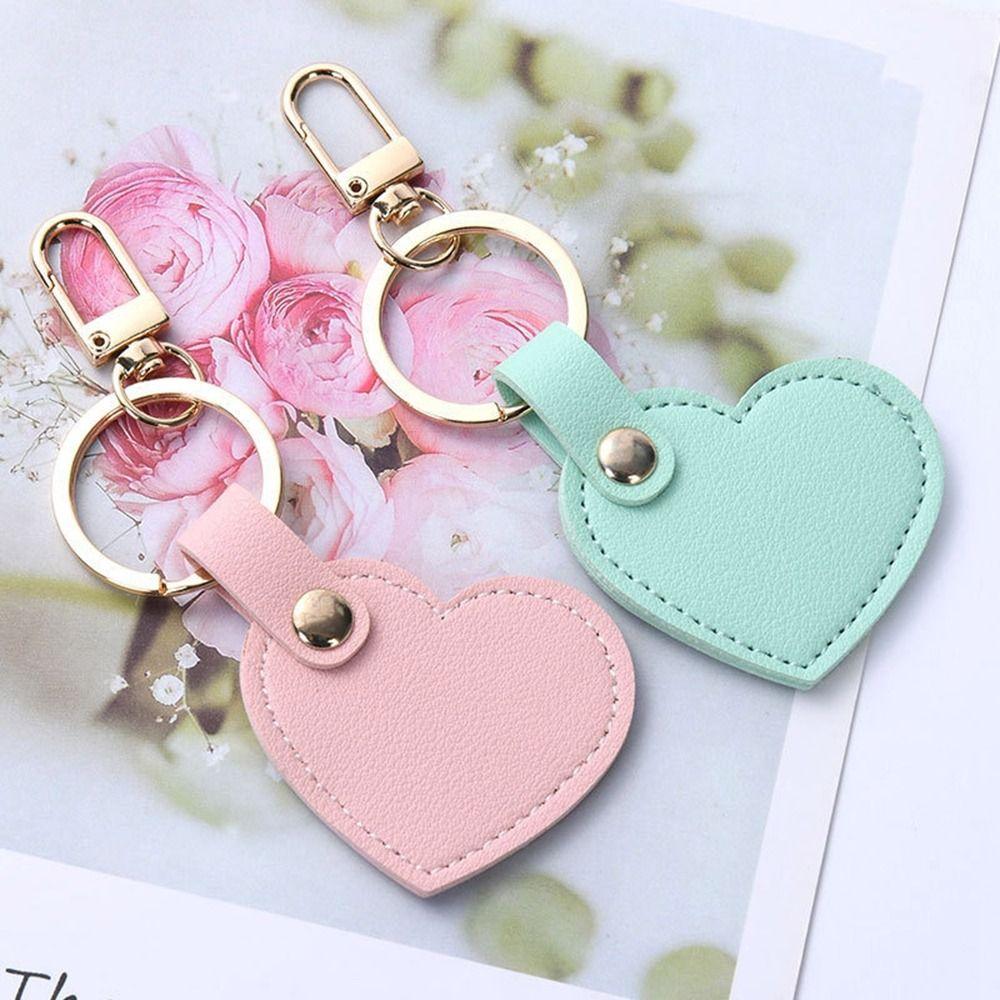 Простой кожаный брелок в форме сердца, автомобильный брелок для ключей, красочный кулон в форме сердца, брелок для ключей, сумка, висит
