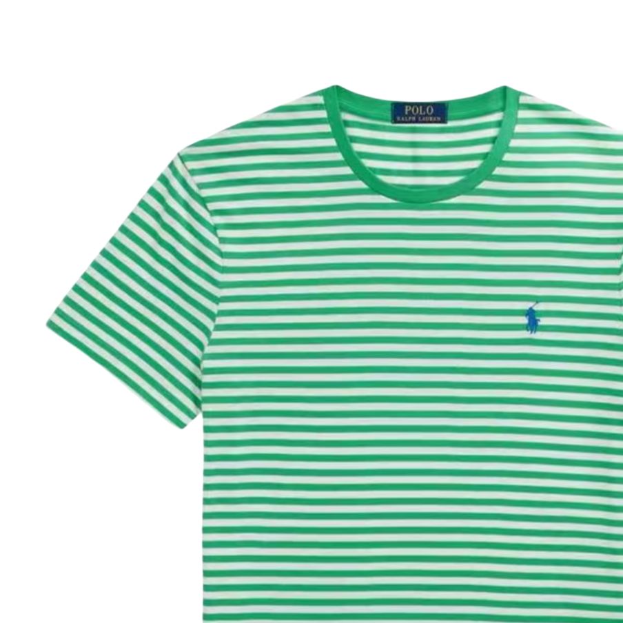 Polo Ralph Lauren SS25 Круглый вырез Полосатая Вышитая Футболка с коротким рукавом Мужские Топы 710960660-004