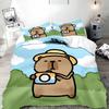 2 Cute Cartoon Capybara 3D Printed Duvet Case Pillowcase Bedding Set Twin Full Queen King Size for Bedroom Decor