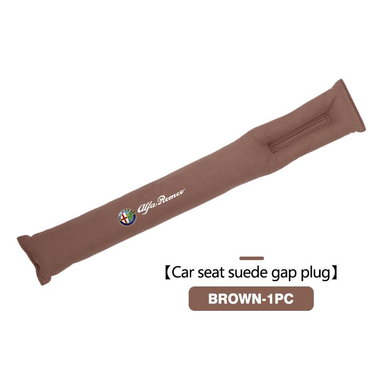 YHLOV1 Suede Car Logo Seat Gap Filler Seat Seam Leak-proof Plug Strip For Alfa Romeo GT Stelvio F1 Brera Volante Tonale Gloria Disco