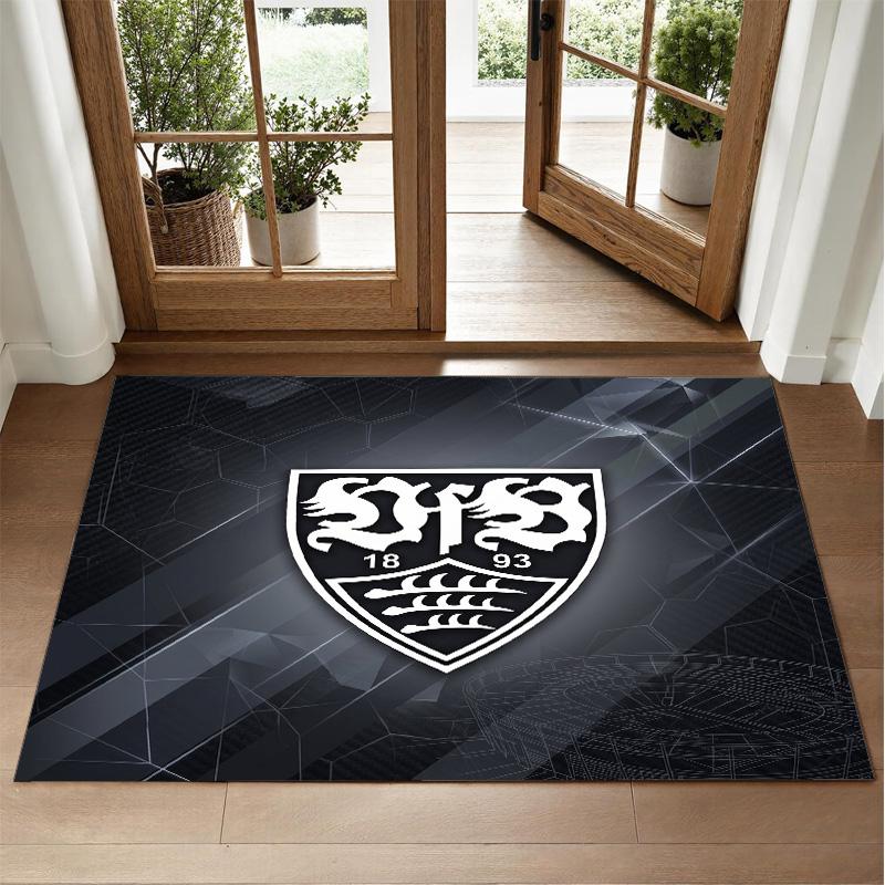 VfB Stuttgart Design Crystal Velvet Rug Soft Decorative Mat for Bedroom Entrance