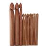 Большие крючки для вязания крючком Деревянные крючки для вязания крючком Бамбуковые Коричневая спица Крючки для вязания шарфов