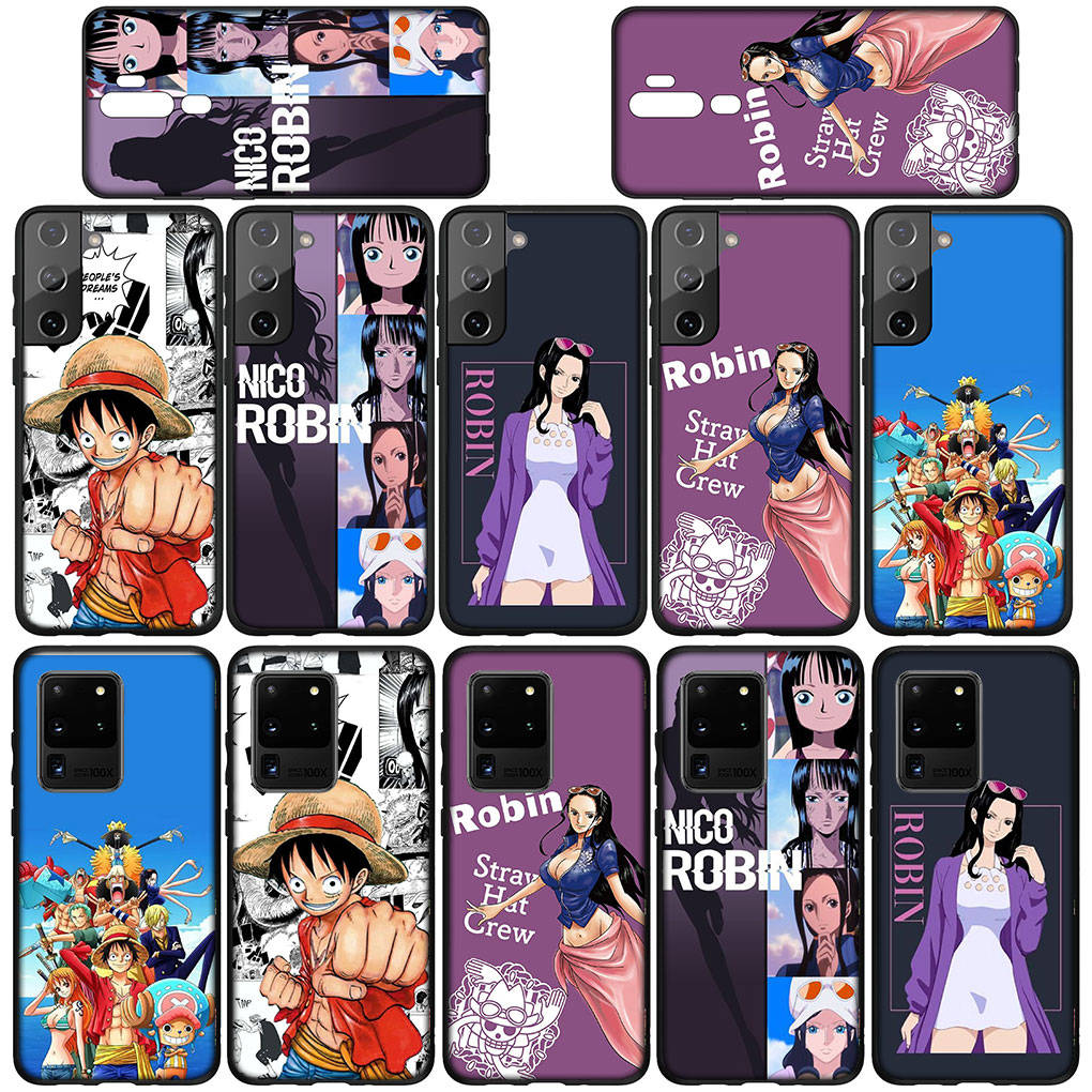 Чехол для Samsung Galaxy S25 S24 S23 iPhone 16 15 Xiaomi Redmi Note 14 13 12 16E 11 Pro Max XR OPPO Moto Huawei Anime One Piece Nico Robin Luffy Cover