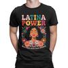 Мужские футболки Latina Power Женщины Цветы Уникальная хлопковая футболка с коротким рукавом Футболки ко Дню латиноамериканского наследия Мерч Подарок