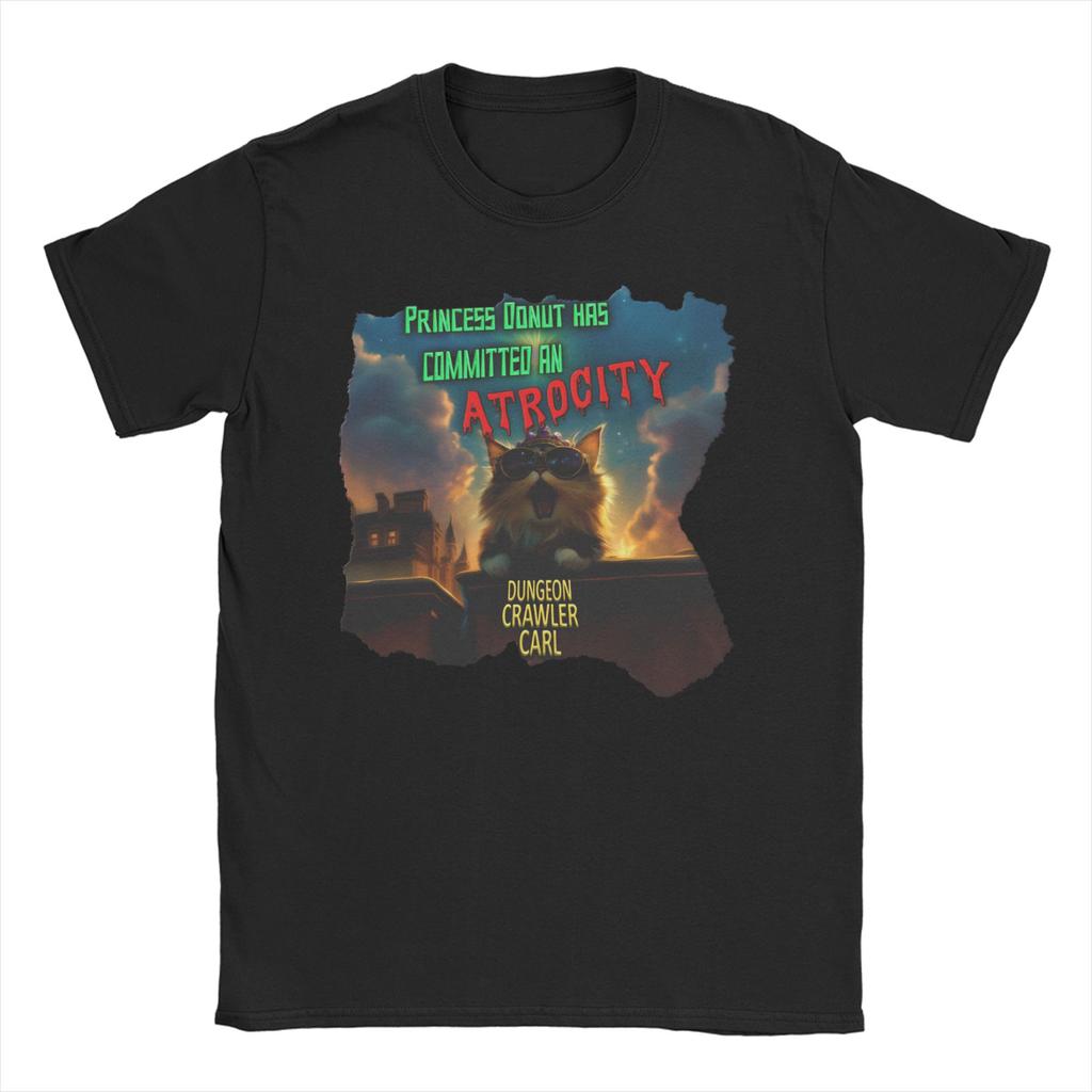 Dungeon Crawler Carl  T Shirt Unisexs   Cotton Funny TShirts Crew Neck  Tees Short Sleeve Clothing Printed
