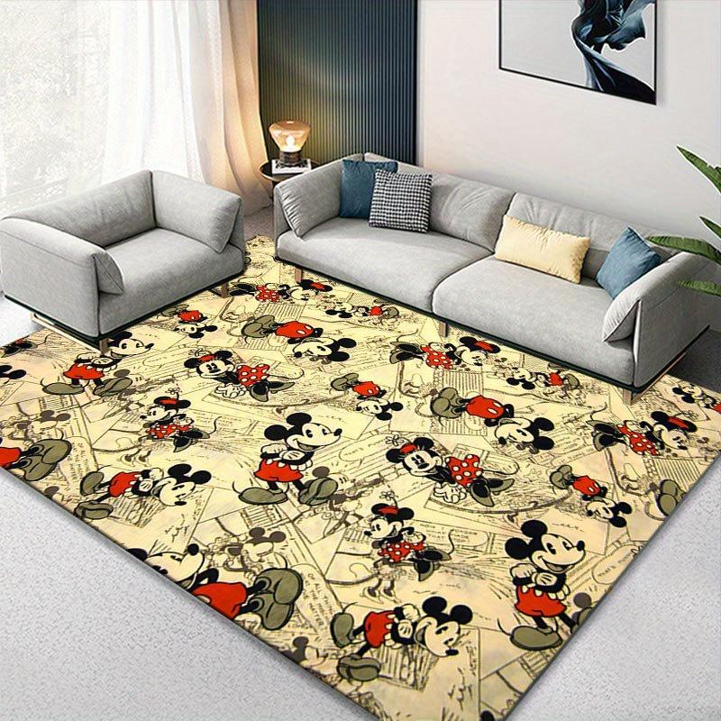 1 шт. Ковер с рисунком Микки Мауса и Минни от Disney, Ковер для зоны, Нескользящий ковер, Ручная стирка, Коврик для пола, Подходит для гостиной, спальни, домашнего декора