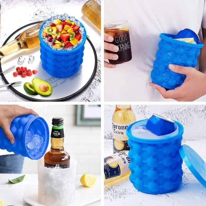 Bac à glaçons - Portable - Sécuritaire pour aliments - Sans BPA - Bleu