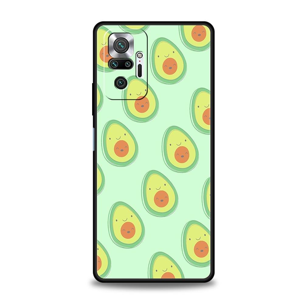 Cute Avocado Phone Case Cover for Redmi 14C 10C Note 15 14 13 12 10 11 K40 Pro Plus 5G Soft TPU Shell Shockproof Fundas Capa Bag