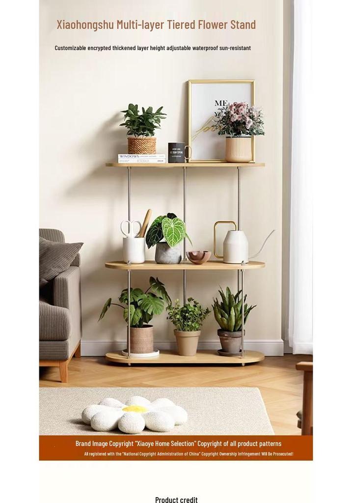 Floor-standing Multi-layer Indoor/Outdoor Movable Flower & Plant Stand with Balcony Storage for Succulents and More