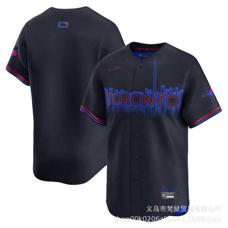 Mens MLB Toronto Blue Jays Custom Embroidered Baseball Jersey Shirt - Guerrero Jr 27 Bichette 11 Springer 4 City Edition