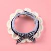 Cute Pet Cat Saliva Towel Hand-knitted Adjustable Kitten Cat Puppy Bow-knot Collar Pet Cat Decorative Collar Kitten Accessories