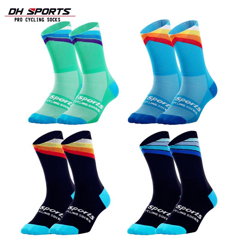 DH SPORTS Professional Новые велосипедные носки Беговые носки Athletic Champion Мужские спринтерские чулочно-носочные изделия Loafer Полосатые женские с амортизацией