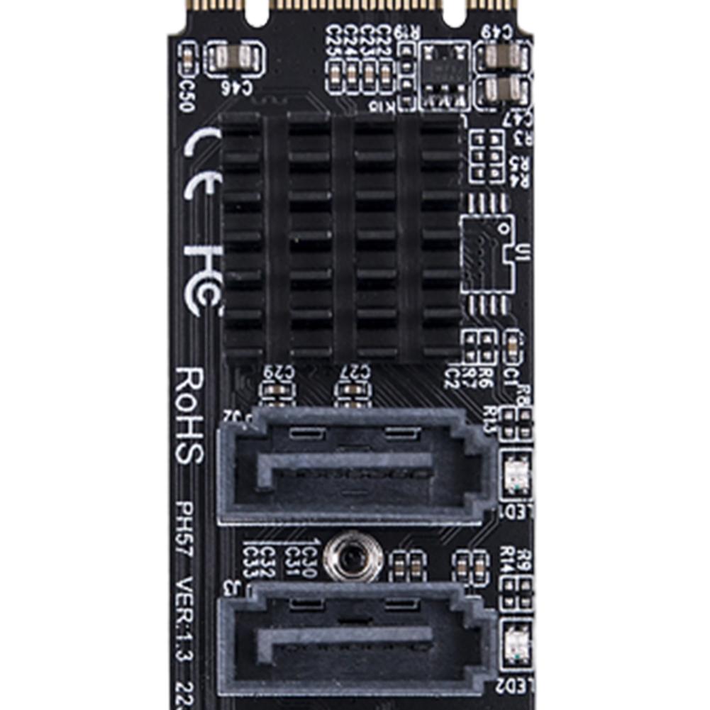 M.2 MKEY PCI-E Expansion Card 5/6 Port Adapter Card M.2 To SATA 3.0 Converter 6Gpbs SATA3.0 Adapter Support PM Function