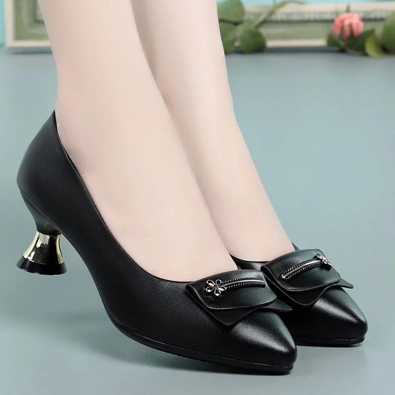 Zapatos De Mujer Women Cute Sweet Light Weight Black Comfort Stiletto Heel Shoes Lady Cool Comfort Spike Heels Ab607