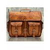 Vintage Goat Leather Messenger Laptop Briefcase Satchel Handmade Crossbody Bag