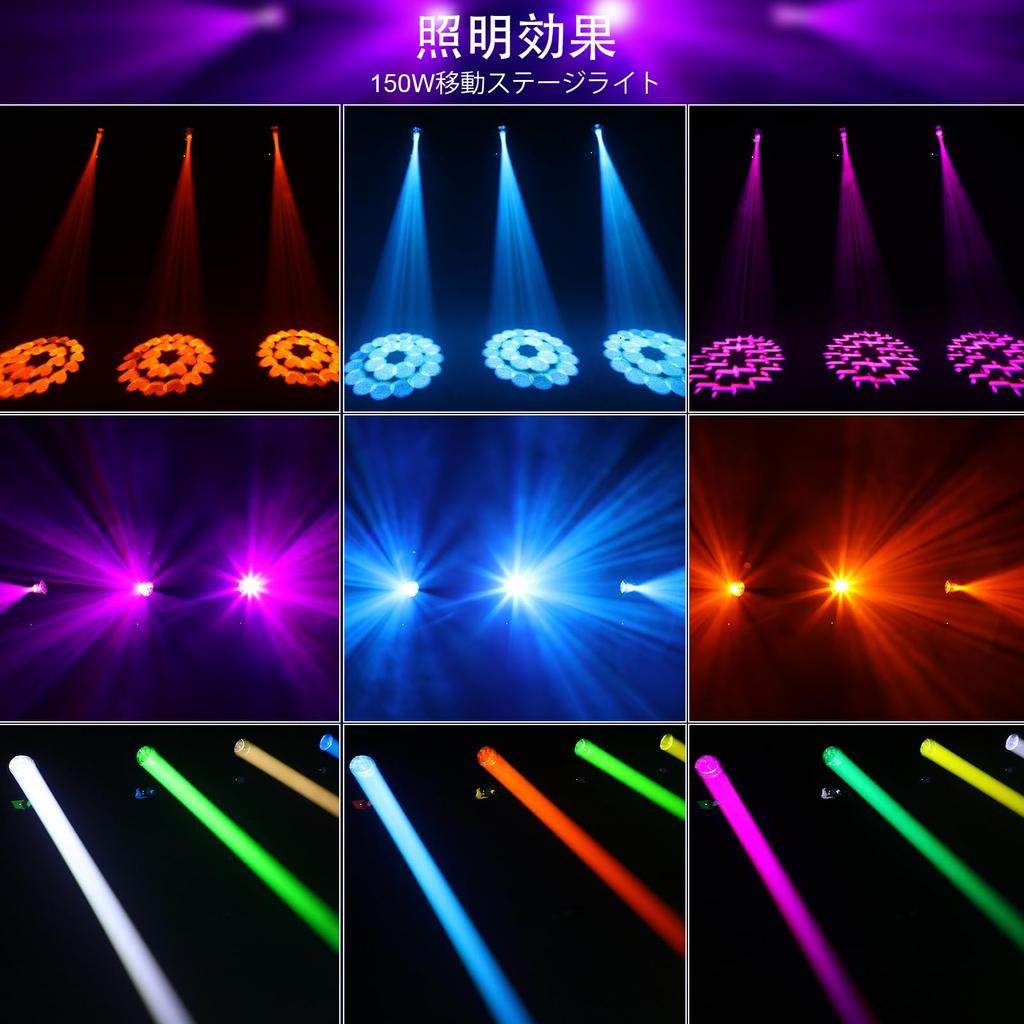 BETOPPER Beam Light LED Stage Light Stage Lighting Spotlight Dimmable Disco Light Rotating Light 12 GOBO 12 Colors 150W LED Par Light DJ Light Disco