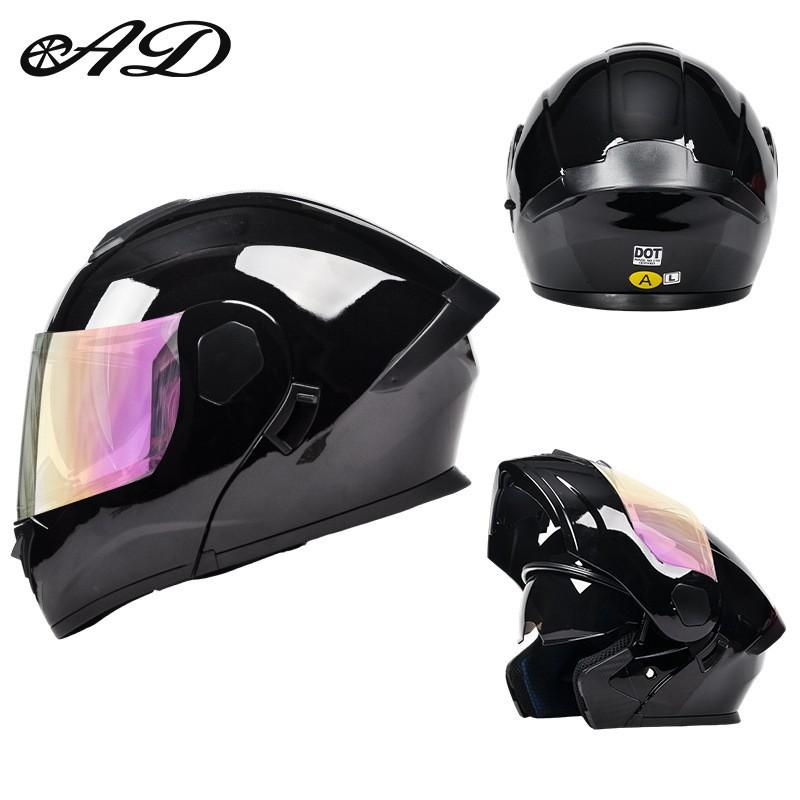 Full Face Motorcycle Helmet With Flip-Up Visor Men Women All Season ABS Safety Certified 3C DOT