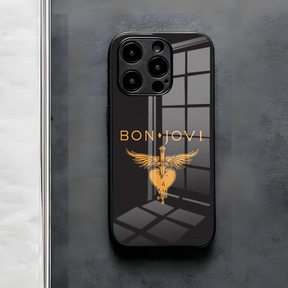 Чехол для телефона Rock Band B-Bon Jovi Forever для IPhone 17 Air 16 E Pro Max 15 14 13 Mini 12 Pro 11 Max Plus Черное Стеклянное Покрытие