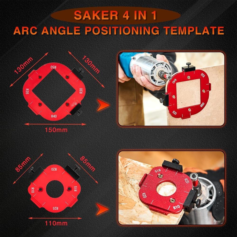 2pcs Adjustable Radius Radius Jig Router Template Rounded Corners Template For Cabinet Making