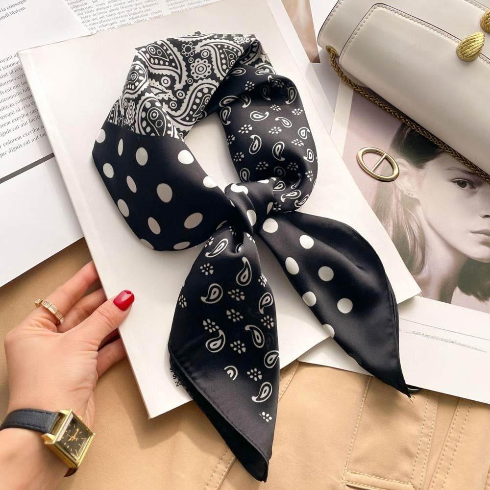 Lightweight Square Neckerchief 70x70cm Purse Scarf Versatile Headscarf for Women