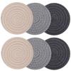 Copeflap Coasters, Absorbent, Round, Thick, Washable, Heat-Resistant, 11cm Diameter (Gray, Set of 6)