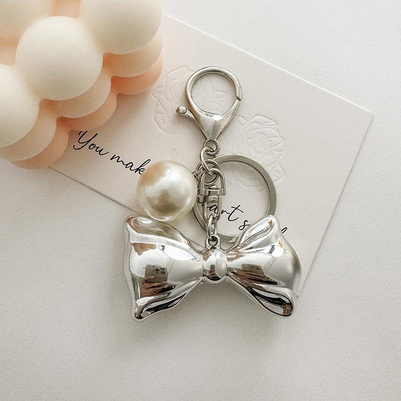 Брелок с большим жемчужным бантом, милый кулон для телефона, чехол для наушников, подвеска, сумка, украшение, автомобильный брелок