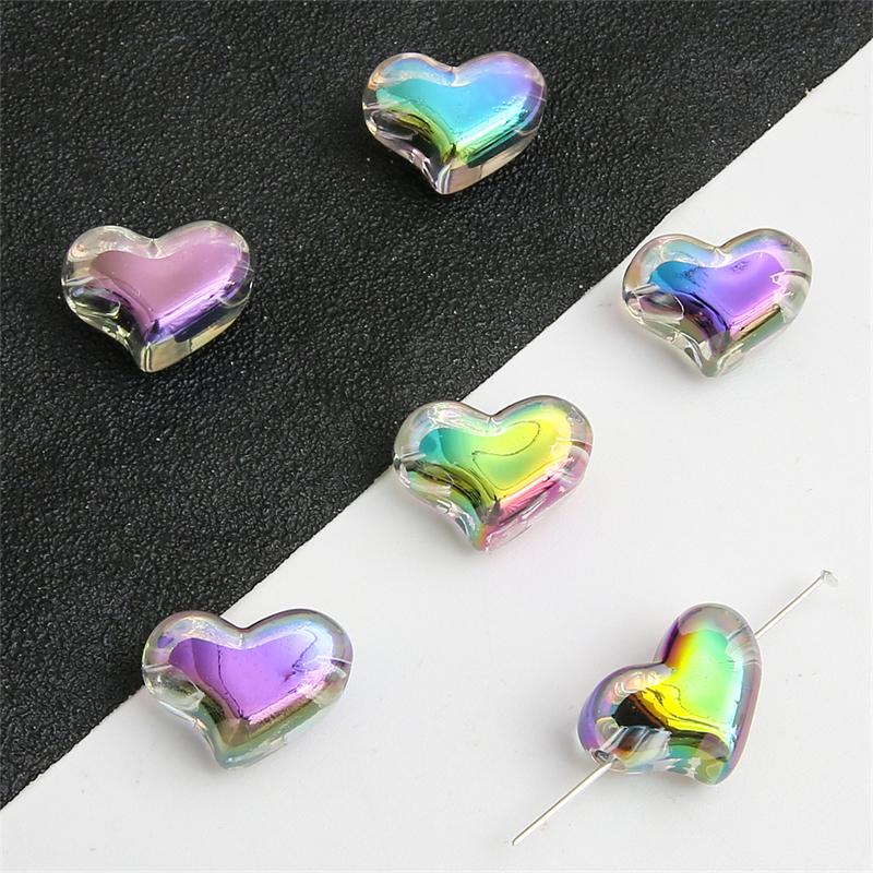 Прозрачные черные бусины с покрытием, разноцветные средние разделители для изготовления ожерелий и браслетов своими руками