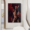 Sexy Tattooed Nude Girl Canvas Painting Poster and Prints Modern Girl Helmet Wall Art Picture Cuadros Home Decoration Room Decor