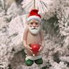 Санта-Клаус акриловый кулон рождественская елка подвесное украшение акриловый забавный мультяшный Санта украшение для дома дверь каминная полка декор