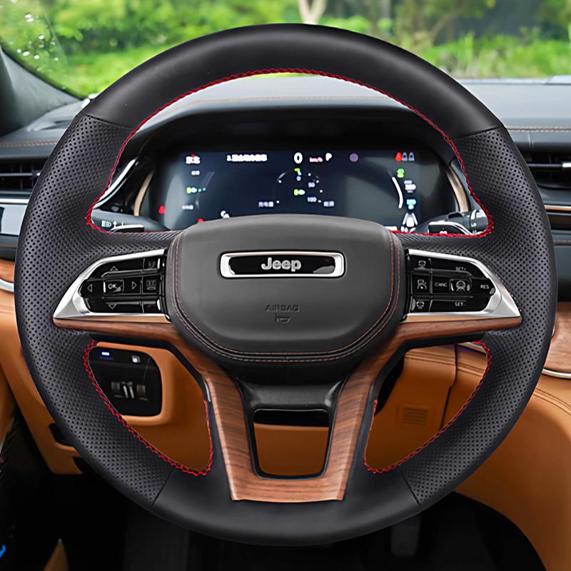 For Jeep Grand Cherokee V WLGrand Cherokee L 2021-2024 Car Steering Wheel Hand Stitched Renovation Interior Leather Accessories AMU1