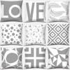 Geometric Grey Graphic Collection Home Decor Pillowcase Square   Office