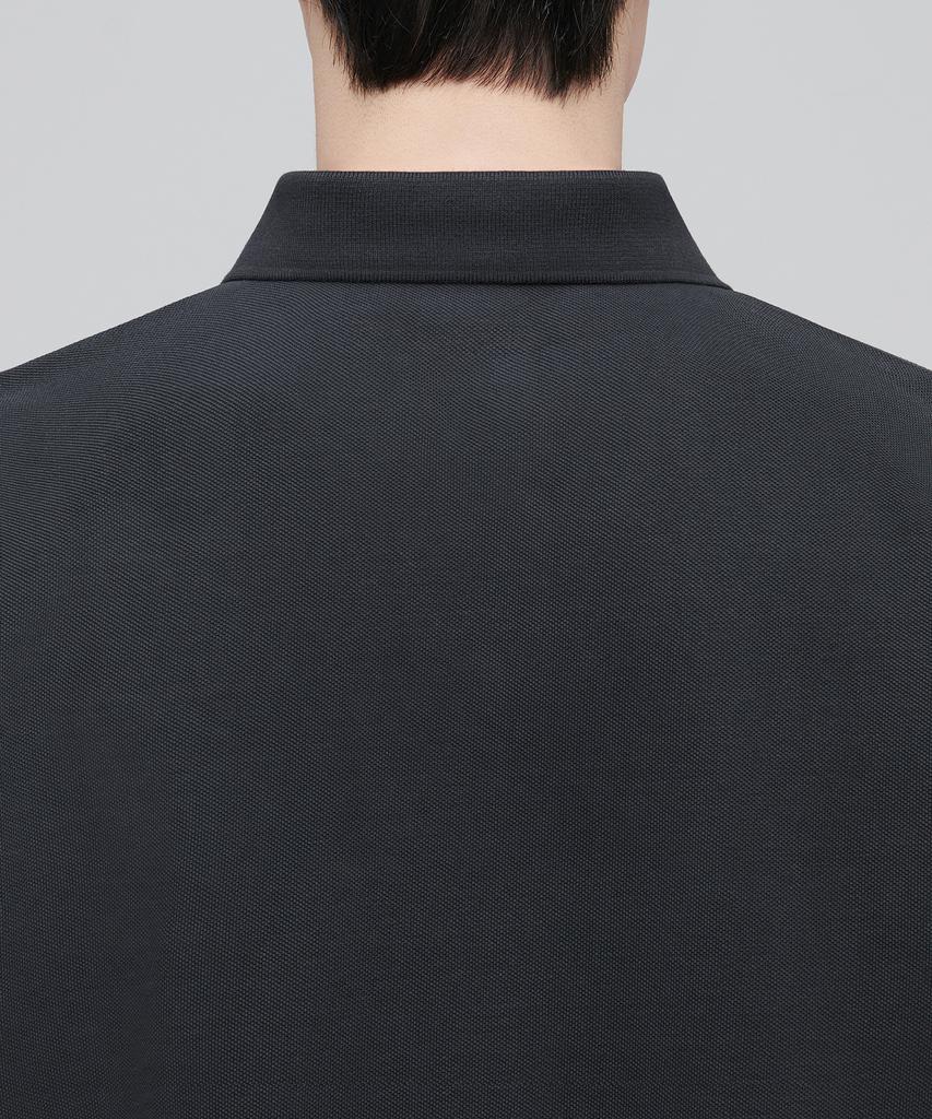 MUSINSA STANDARD Slit Neck Pique Polo Shirt [Dark Grey]