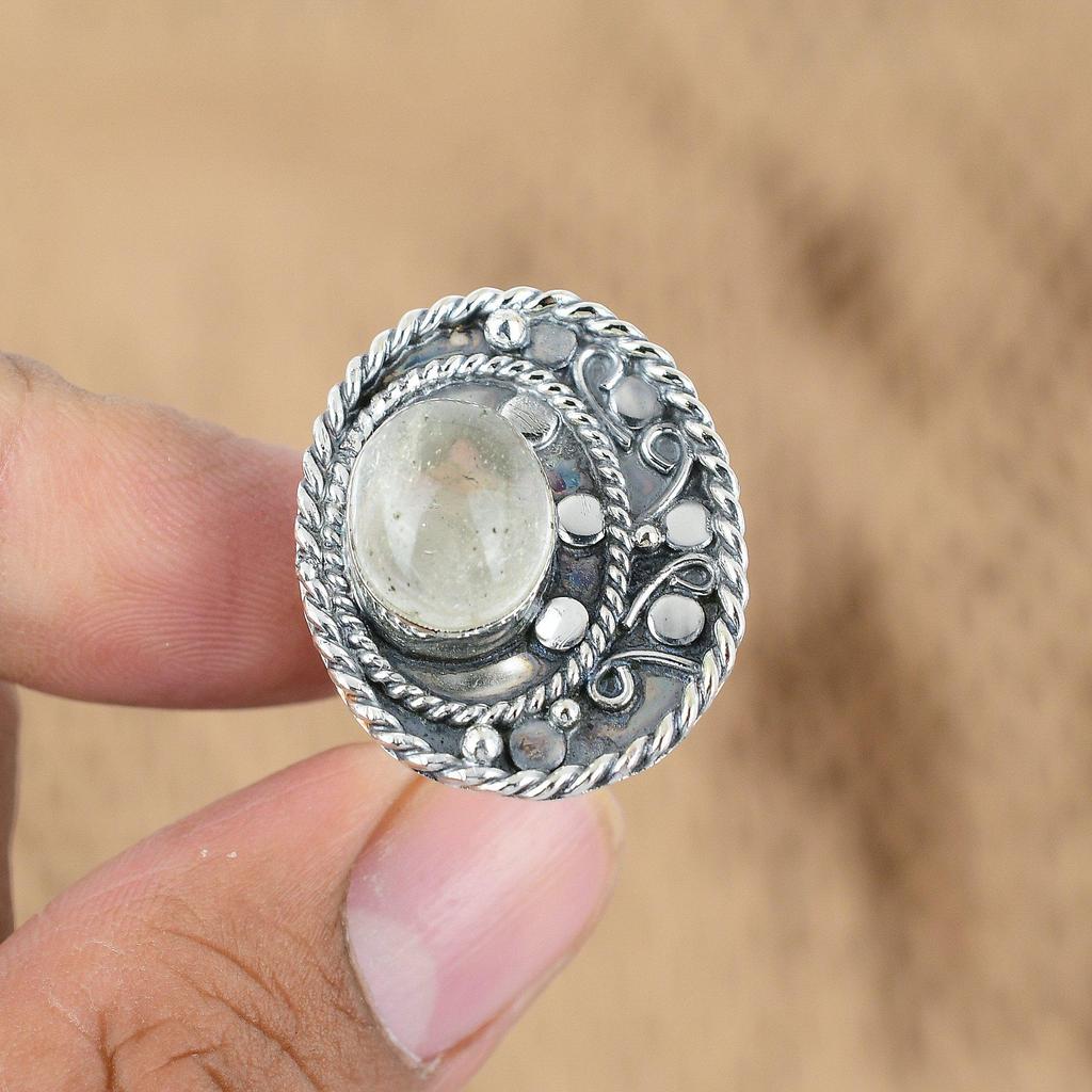 Натуральный лунный камень, многокаменный регулируемый перстень из серебра 925 пробы для девочек