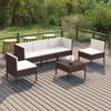 Day and Night - Day and Night Garden Furniture Set 6 Pieces and Brown Synthetic Rattan Cushions
