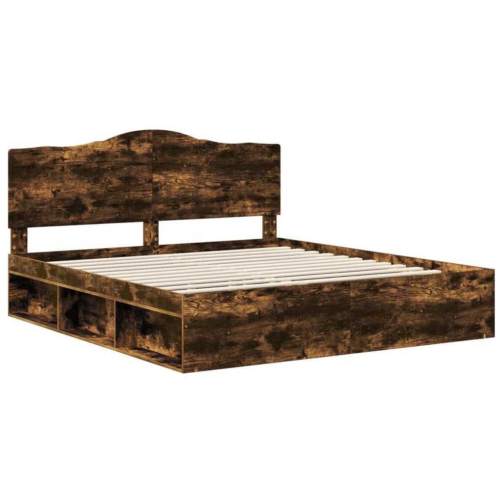 Каркас кровати Копченый дуб 180 x 200 см Массив сосны