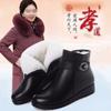 Winter Soft Leather Thick Velvet Short Boots Women's Versatile Flat-bottomed Non-slip Snow Boots Martin Boots Thermal Cotton Boots