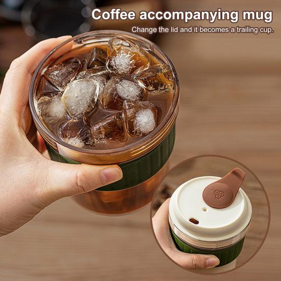 Портативная кофеварка для холодного заваривания с 3 штабелируемыми лотками для льда Бутылка-заварник из тритана без бисфенола А для холодного чая/холодного заваривания Термостойкая дорожная кружка для офиса