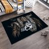 Skull and Eagle Harley Davidson Motorcycle Logo Black Rug Decor Suitable for use as an anti-slip for living room bedroom sofas
