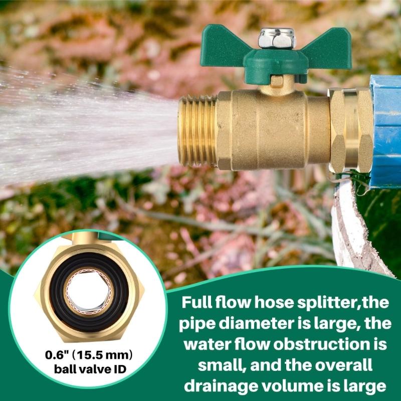 Heavy Type T Brasses Water Pipe Fitting Leakproof Easyly Installation For Gardening Tool And Equipment