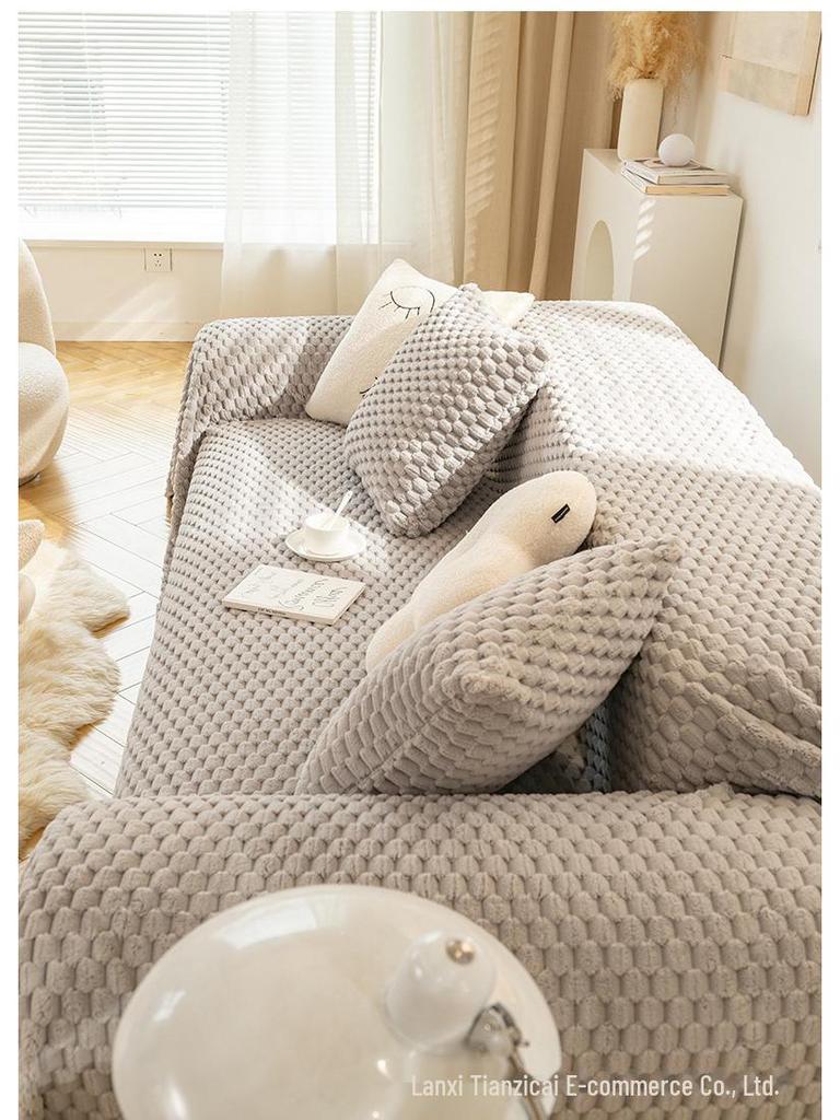 Плюшевый универсальный зимний чехол для дивана - защита от царапин и комплексная защита