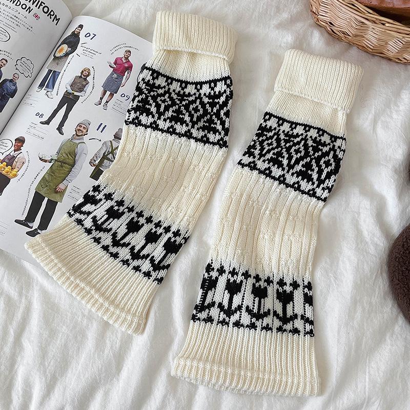 Шерстяные гетры Fair Isle, толстые, коричневые - Женские носки до икры для осенне-зимнего сезона, для сноубордических ботинок