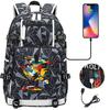 USB Headphone Backpack for Teens Students Boys Girls Leisure Travel Dual Shoulder Bags Soccer Hot Selling Waterproof Large Capacity