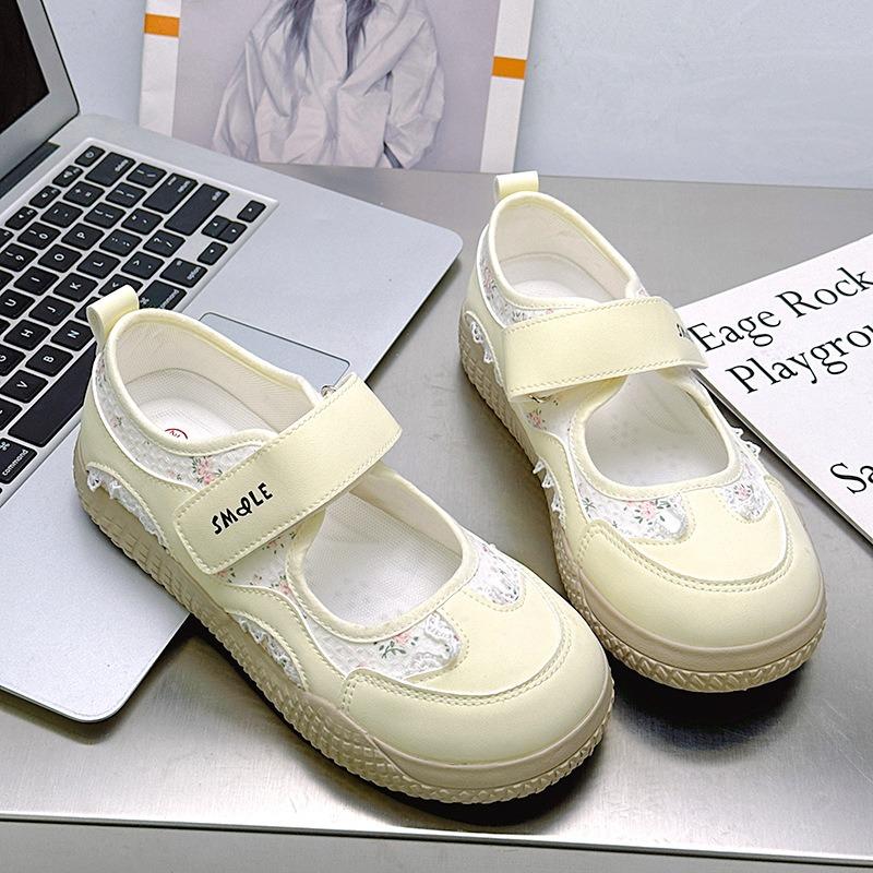- Floral Velcro Hollow Board Shoes Ugly Cute Summer New Niche Low-top Sports Lazy Shoes
