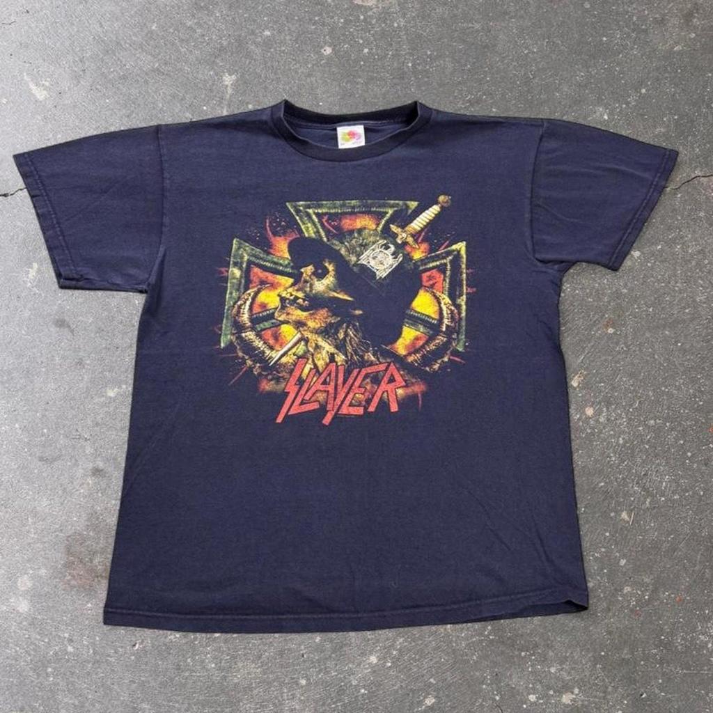 Vintage 2004 Slayer Eagle Sword Graphic T Shirt Medium