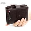Brand Men PU Leather Short Wallet with Zipper Coin Pocket Vintage Big Capacity Male Short Money Purse Card Holder
