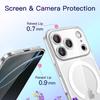 Роскошный прозрачный чехол для телефона Magsafe для iPhone 17 Pro Max 17 Pro, не желтеющий, прозрачный, жесткий ПК, бампер, защитная крышка, чехол